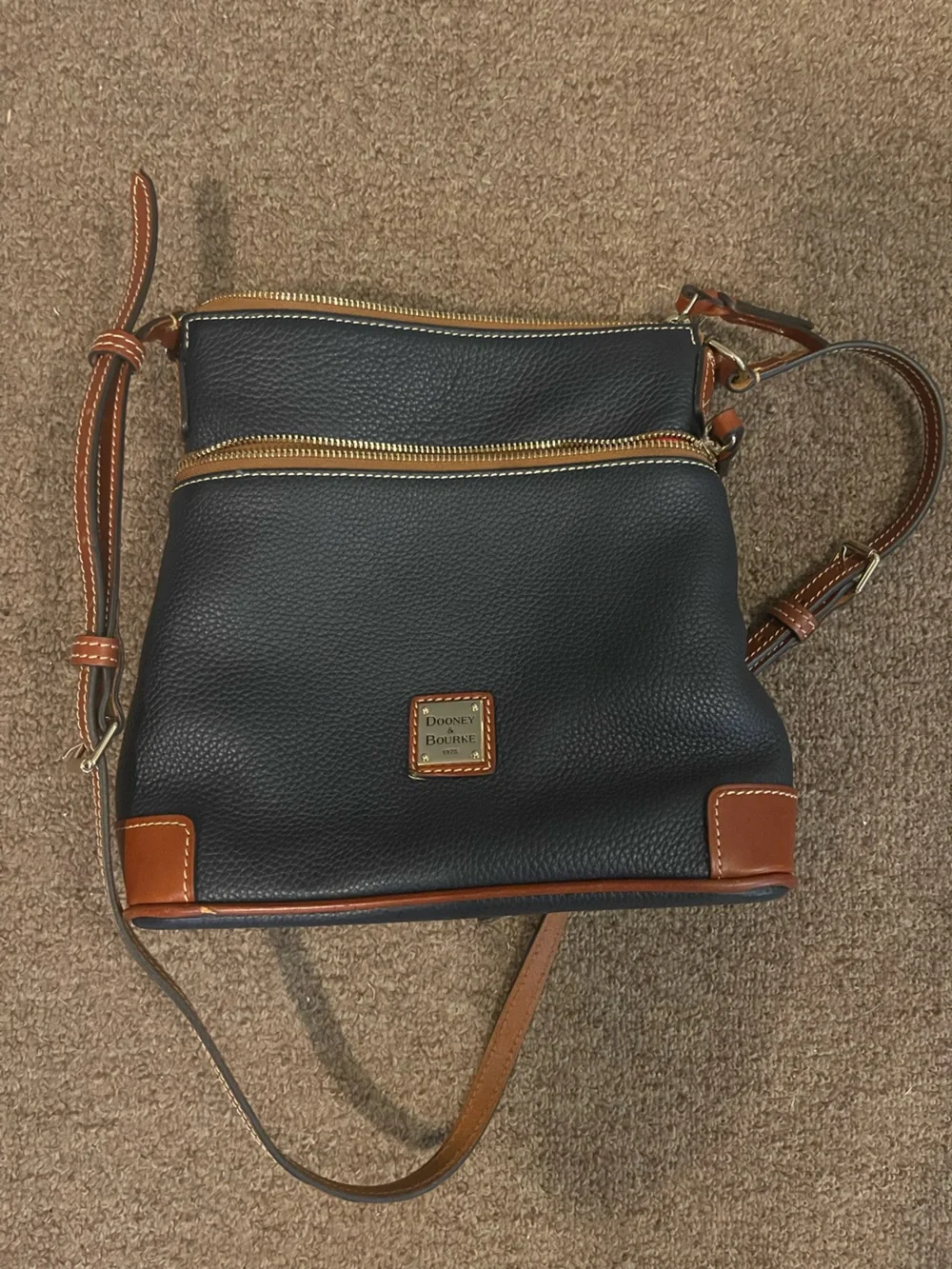 Dooney & Bourke Pebble Leather Crossbody Bag - Midnight Blue